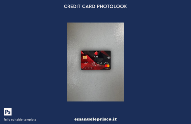 modello frontale photolook mastercard banca USA NAB stile verificato